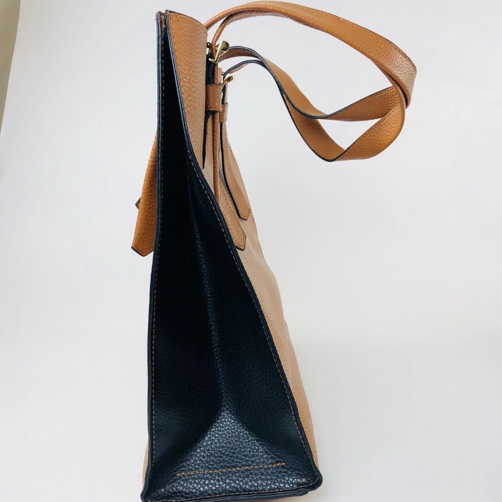 REED Tote Leather Cognac Brown Color Medium/Large - Picture 2 of 8